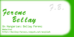 ferenc bellay business card